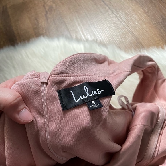 LULU’S Season Of Fun Blush Pink Off The Shoulder Skater Dress - Picture 4 of 4